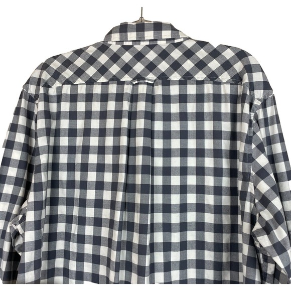 Lands End Traditional Fit XL Button Down‎ Black/White/Grey Plaid Shirt - Picture 4 of 13